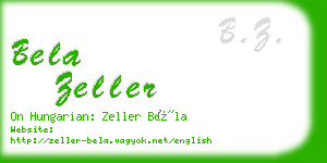 bela zeller business card